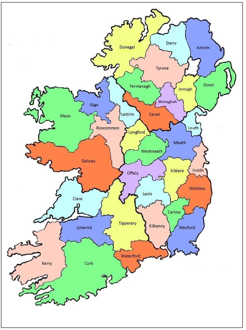 ramani ya ireland wilaya 32