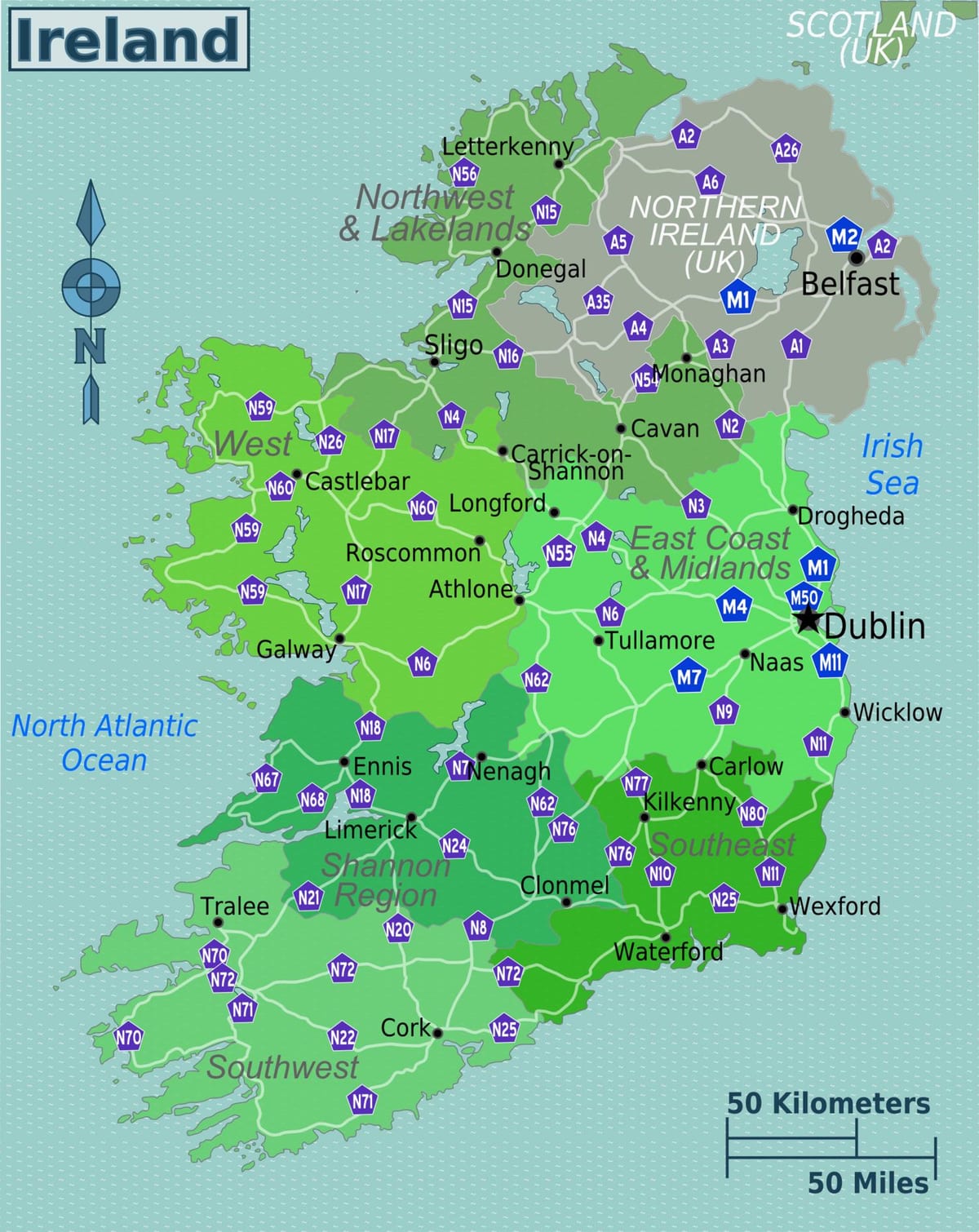 ramani ya rangi ramani ya ireland