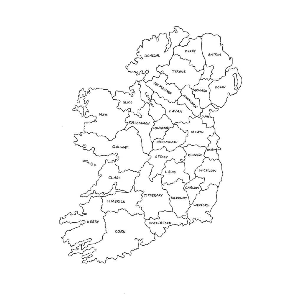 ramani ya contour ramani ireland
