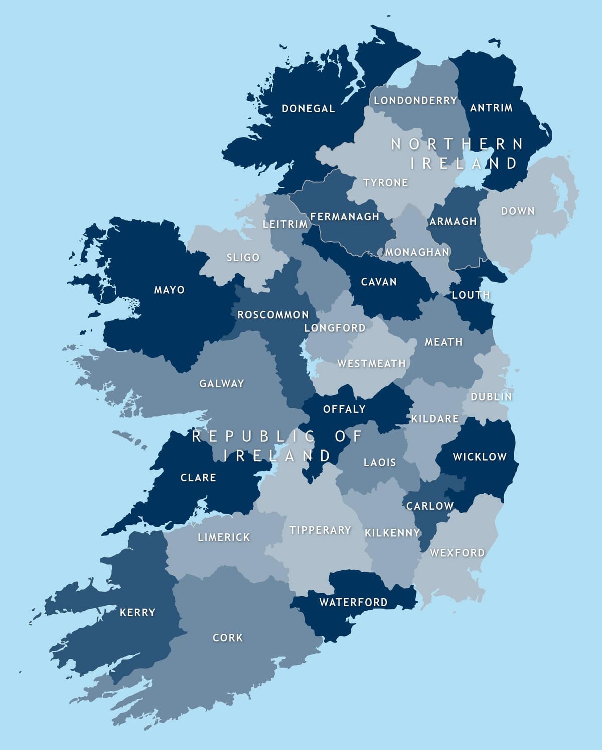 ramani ya editable ramani ya ireland