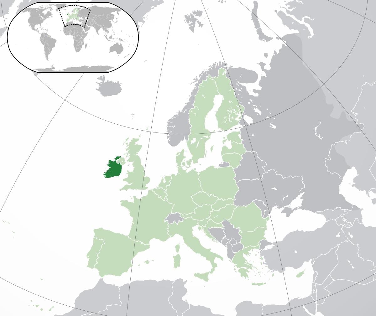 ireland ramani katika ramani ya dunia