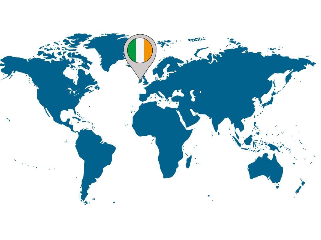 ireland kwenye ramani ya dunia