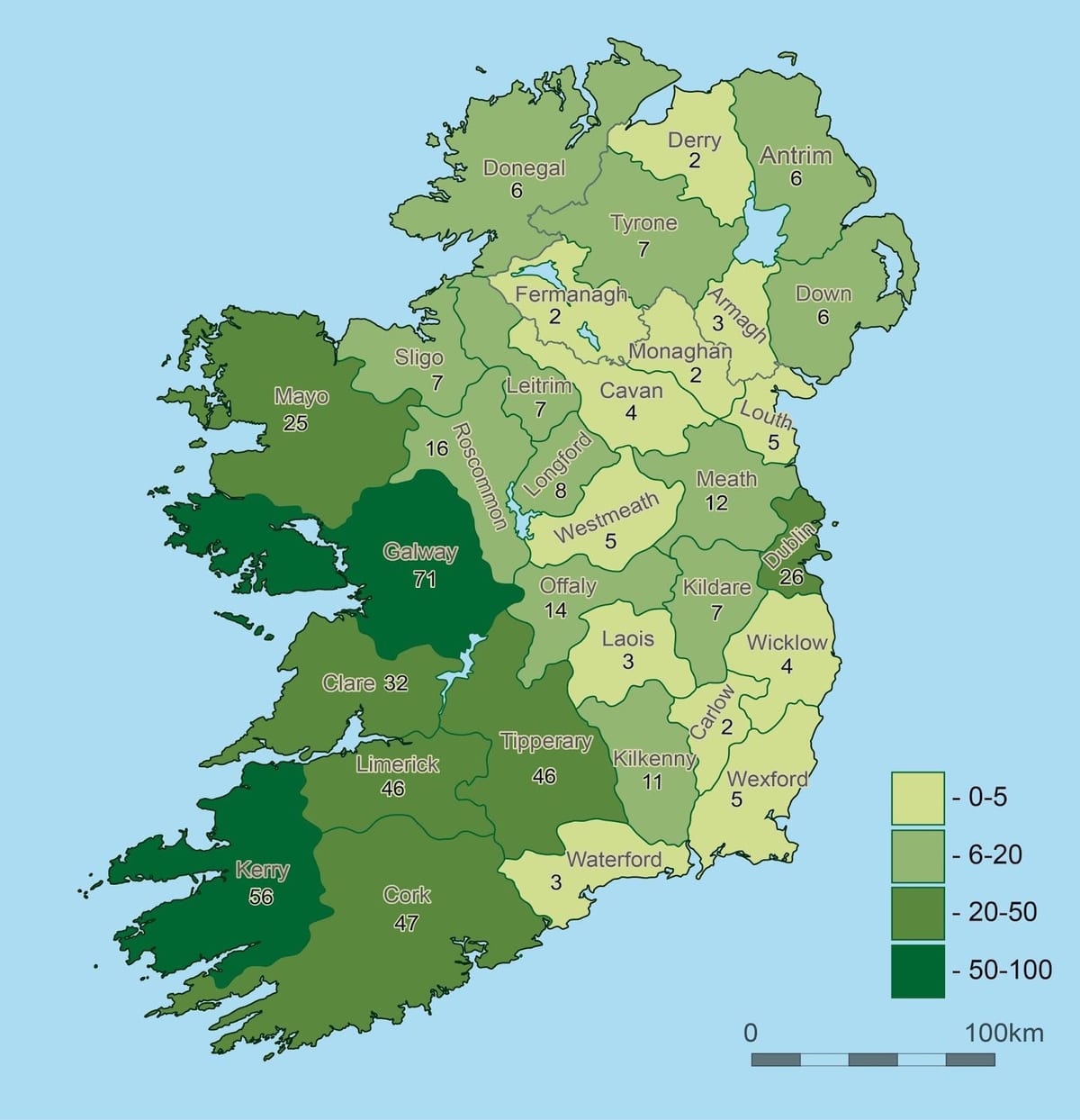 ramani ya ireland jiografia