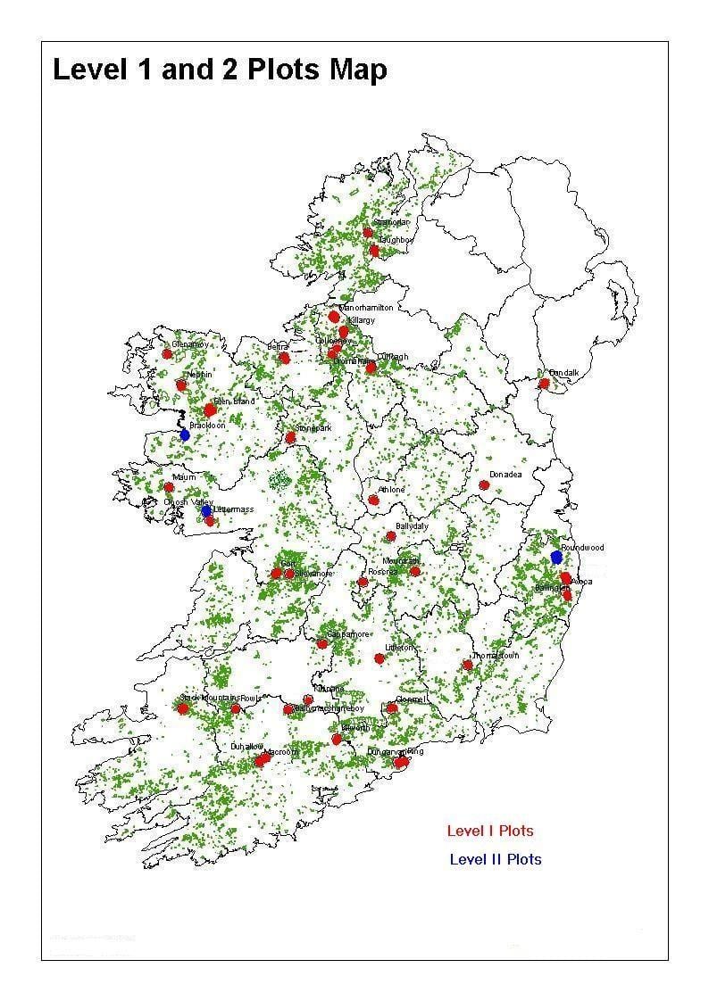 ramani ya ireland misitu