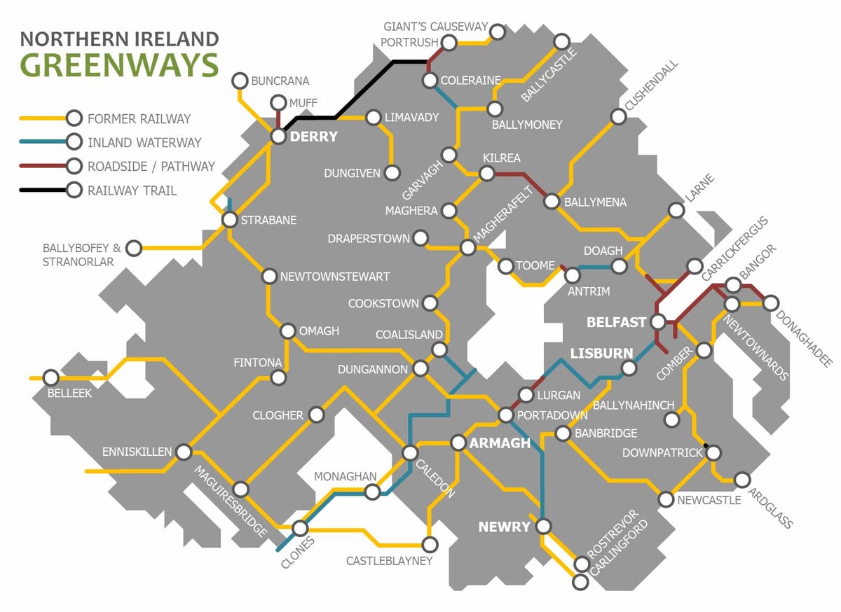 ramani ya ireland ya kaskazini mtandao wa reli