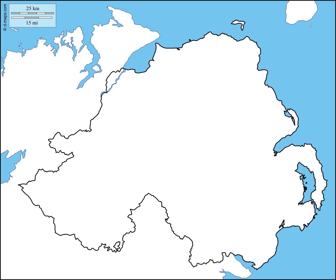 tupu ramani ya ireland ya kaskazini
