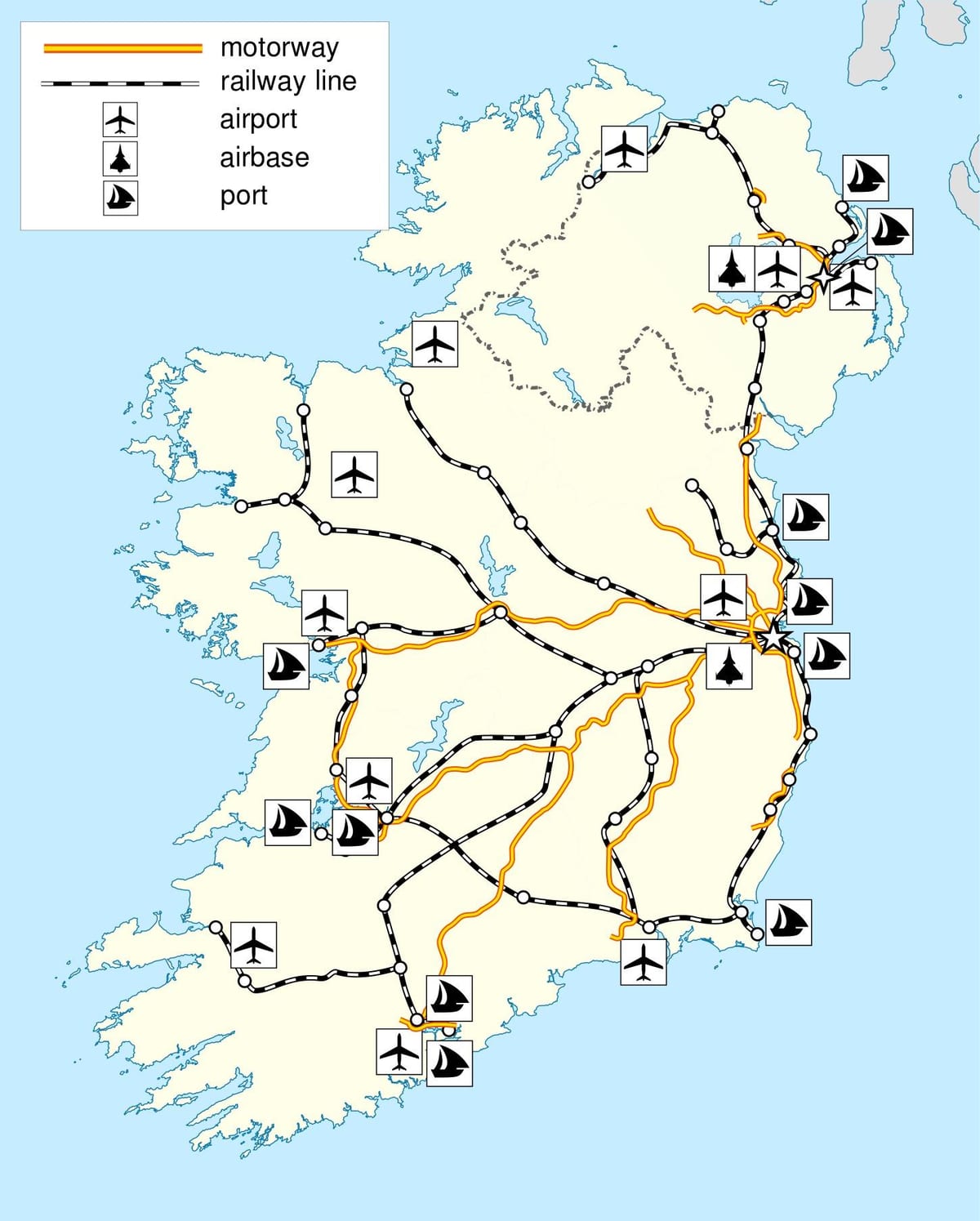 ramani ya ireland usafiri