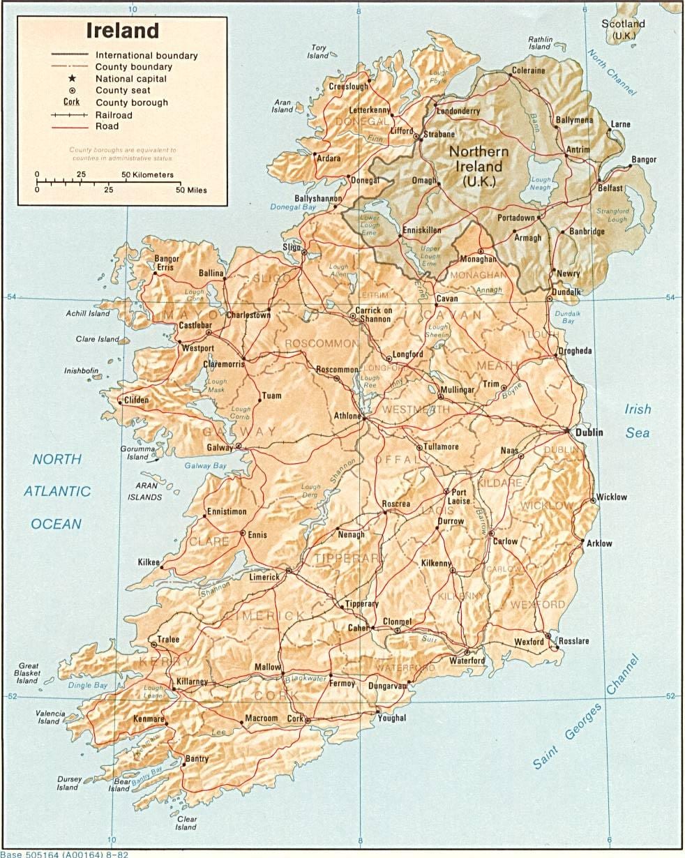 ramani ya ramani kubwa ya ireland kwa ajili ya kuuza