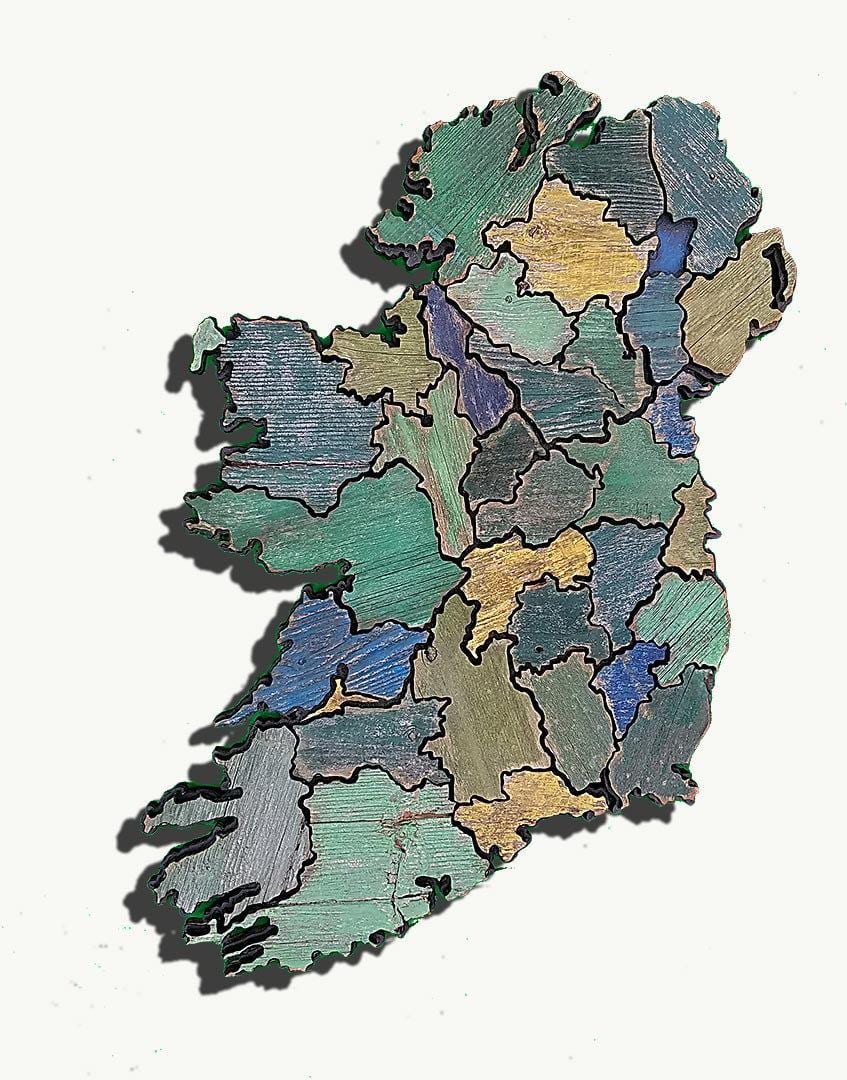 ramani ya mbao ramani ya ireland