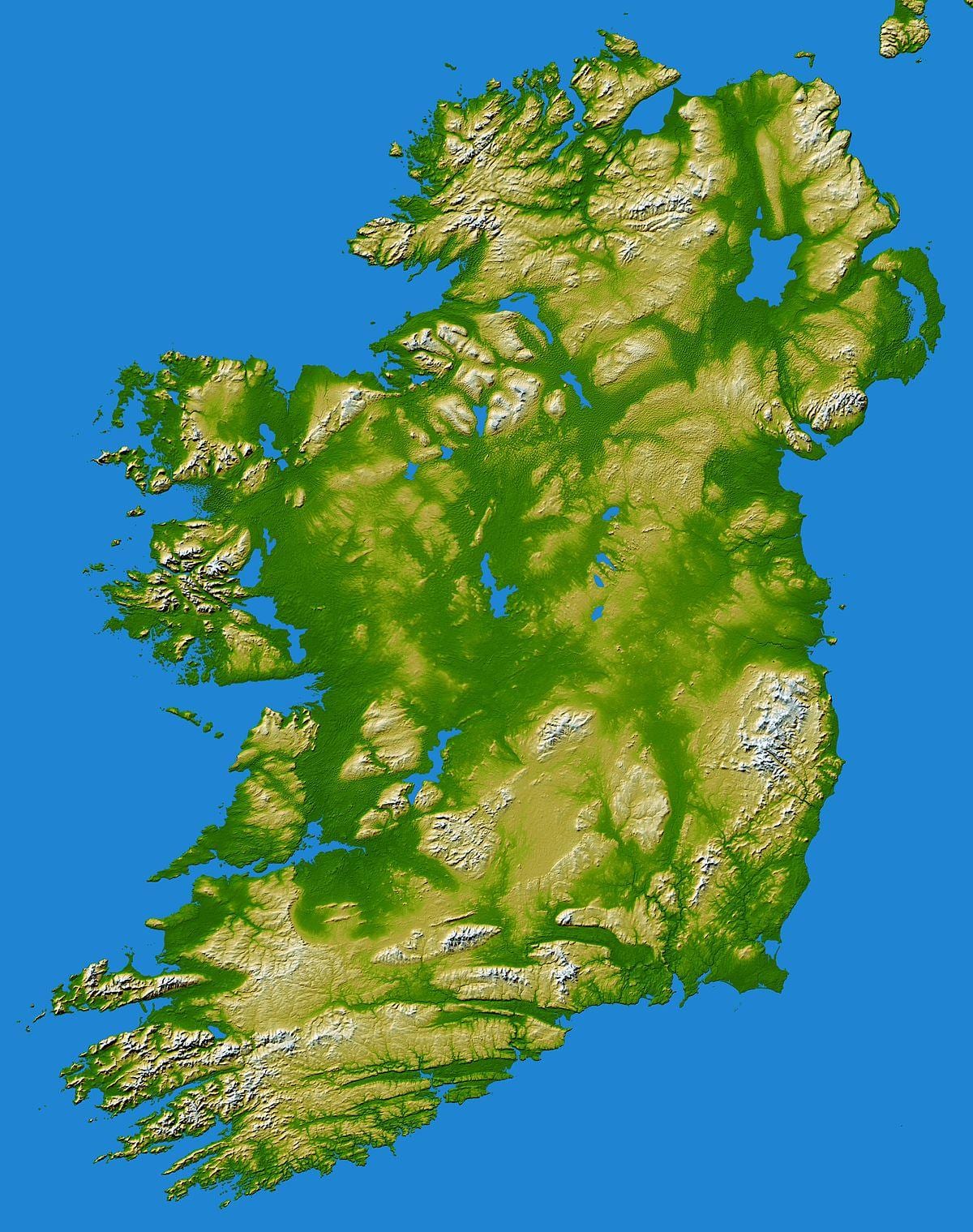 ireland ni kati ya mlima ramani
