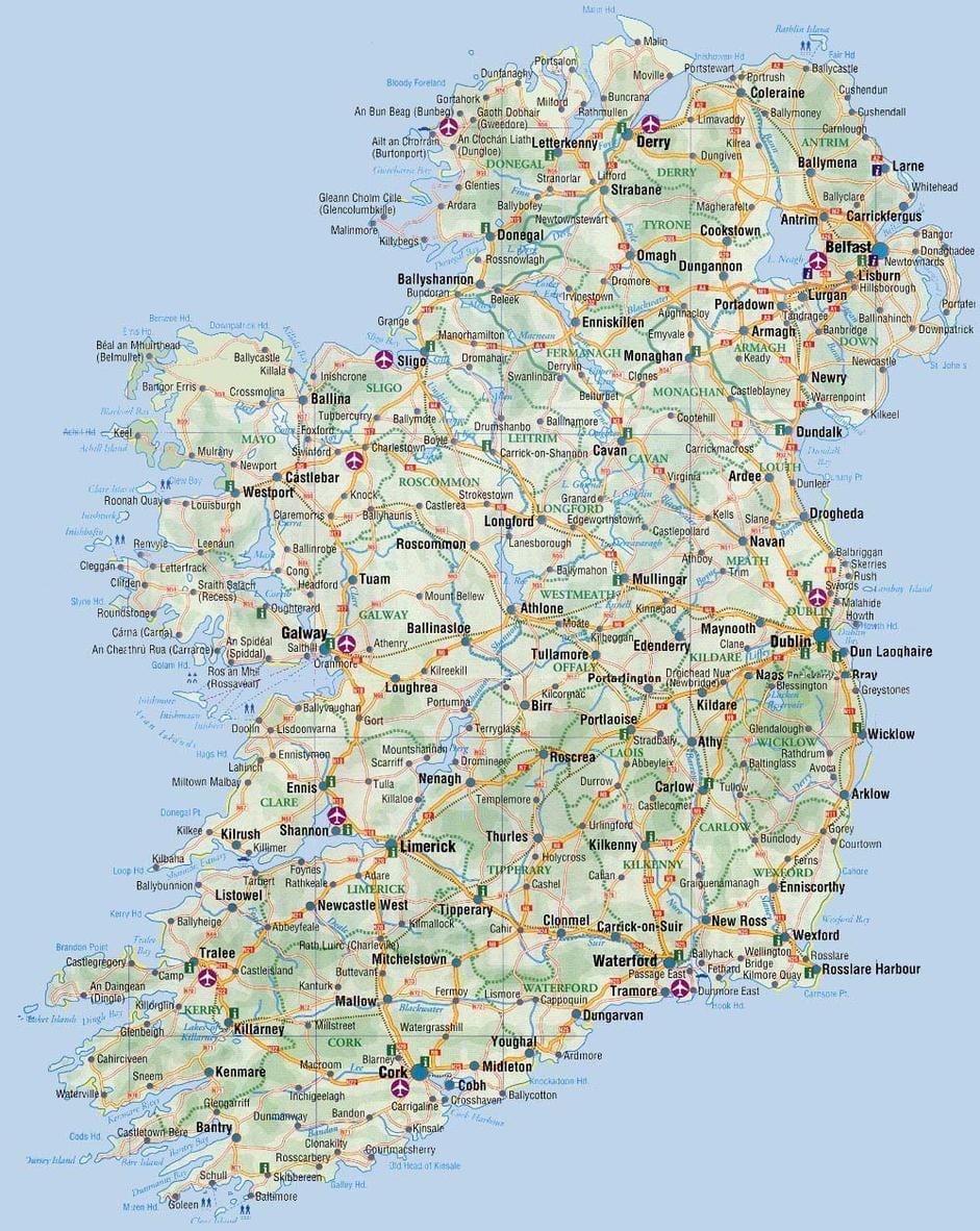 ramani ya ramani ya ireland kitabu