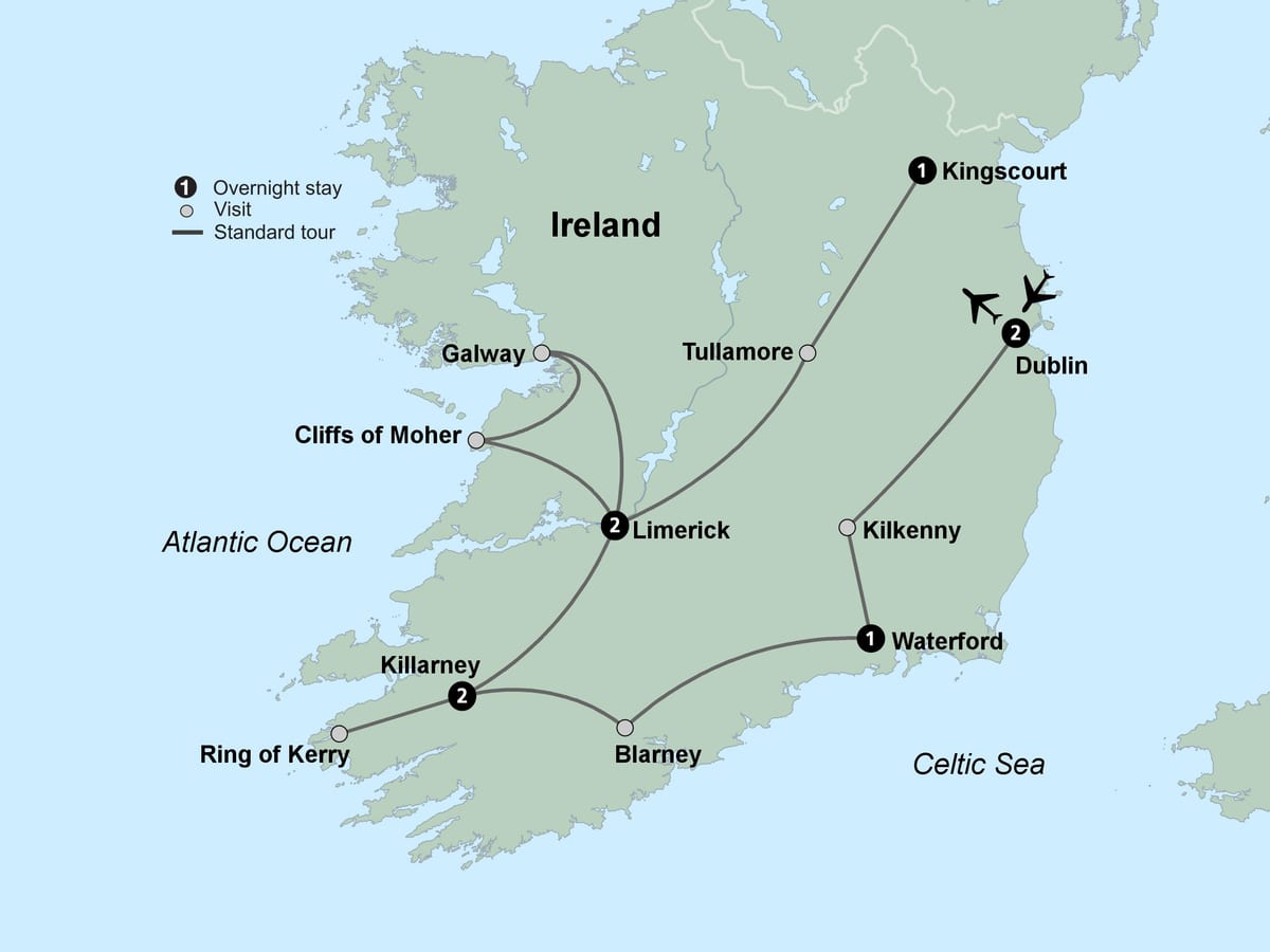 ramani ya utalii ramani ya kusini ireland