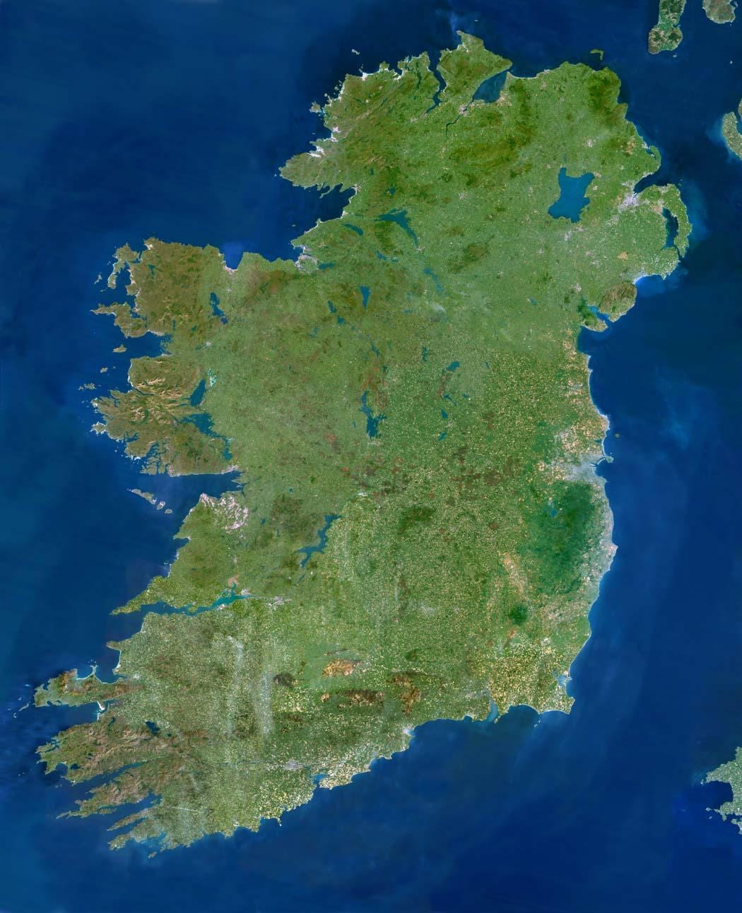 ramani ya satellite ramani ya ireland