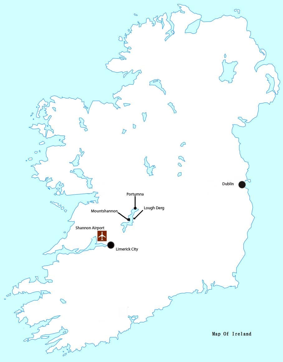 ramani ya shannon uwanja wa ndege wa ireland