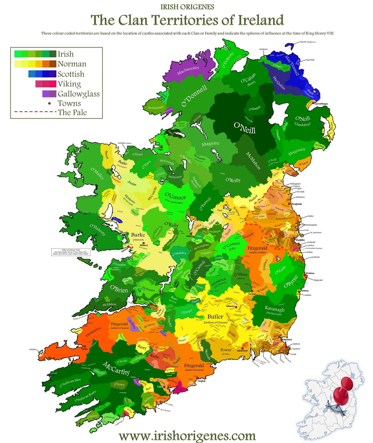ramani ya ukoo ramani ya ireland