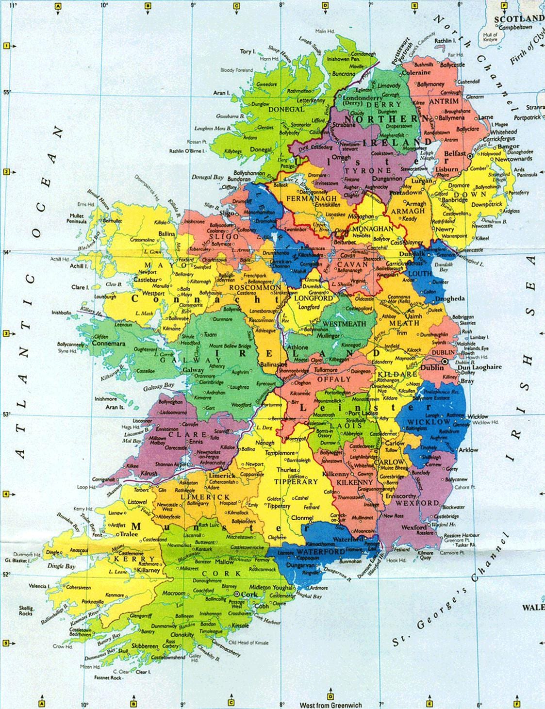 kubwa ukuta ramani ya ireland