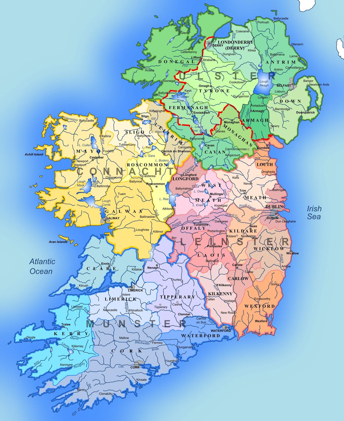 ireland ramani ya vivutio vya utalii