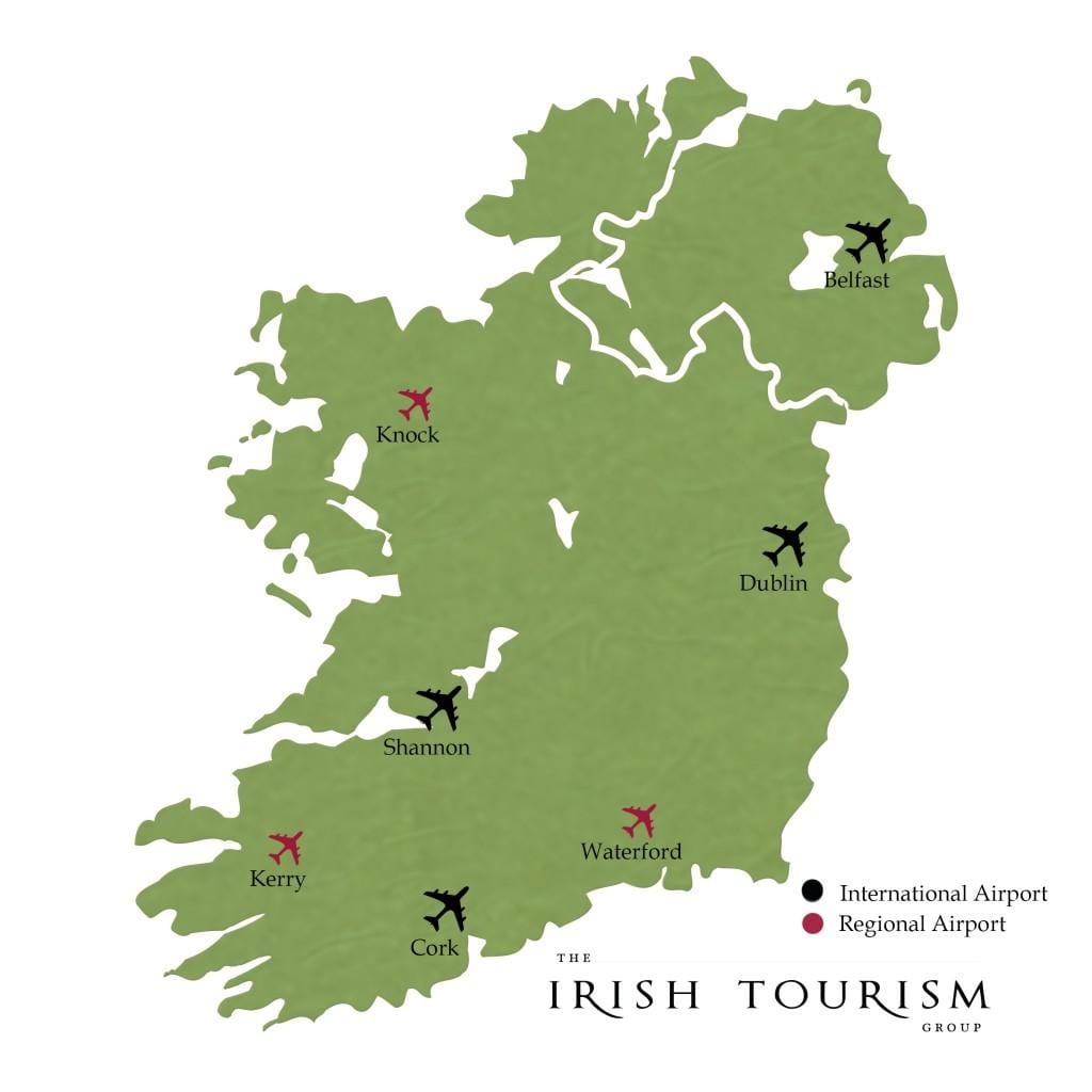ramani ya mashariki ya ireland ya viwanja vya ndege