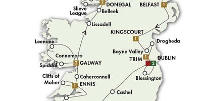 Ramani ya bora ya barabara ramani ya ireland
