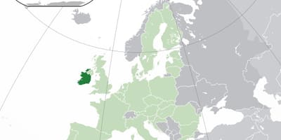 Ireland ramani katika ramani ya dunia
