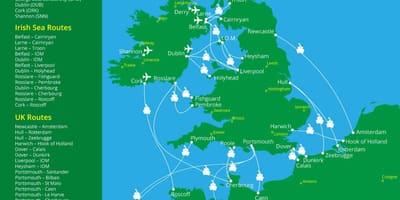 Ramani ya itakayovukwa kivuko kwa ireland