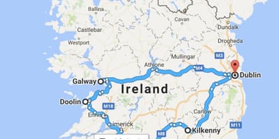 Ramani ya ireland safari mpangaji