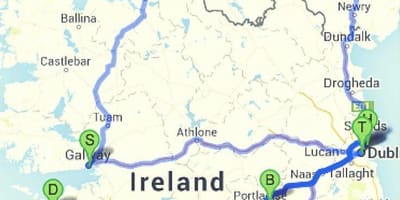 Maeneo ya kutembelea ireland ramani