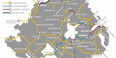 Ireland ya kaskazini treni ramani