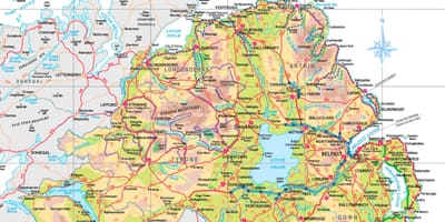 Ireland ya kaskazini vivutio ramani
