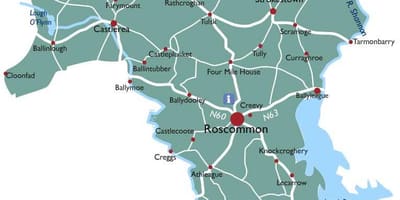 Ramani ya kata roscommon ireland