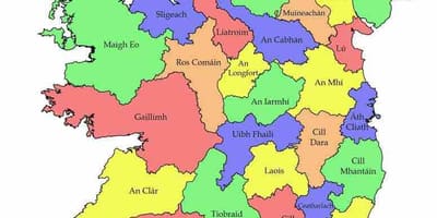 Ramani ya ireland na kata majina
