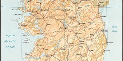 Ramani ya ramani kubwa ya ireland kwa ajili ya kuuza