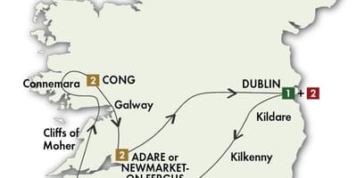 Ireland kuendesha gari ziara ramani
