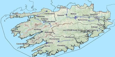 Ramani ya kina ya kusini magharibi ireland