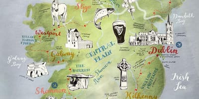 Ramani ya ramani ya ireland bango