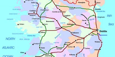 Ramani ya njia ya treni katika ireland