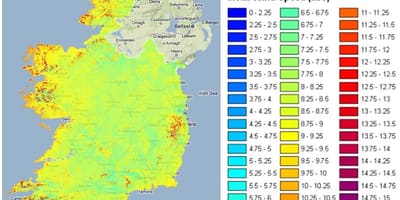 Kasi ya upepo ramani ireland